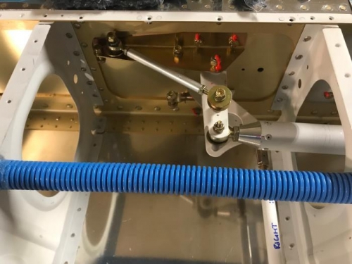 Bellcrank assembly with Roll servo bracket in place