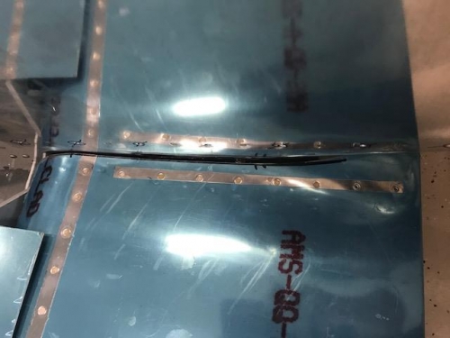 Left flap cut to fit fuselage