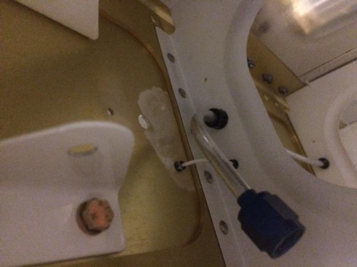 Routing wire for Stall Warning device.  You can see the wire passing through the next rib