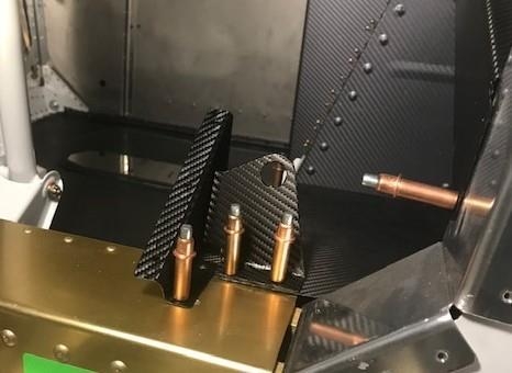 Right seat and rear rudder pedal bracket