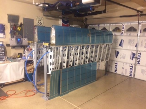 Leading edge riveted into place and tanks bolted in