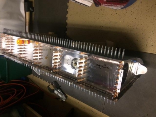 Left tank Clecoed baffle and mounting brackets