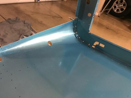 Finished cone shape clecoed to the bulkhead