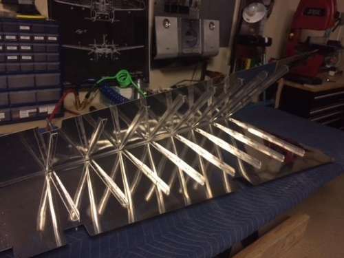 Rudder with Stiffeners clecoed into position