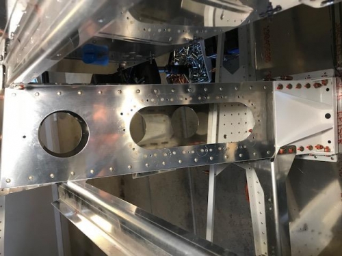 Gear box with modified access and nutplates riveted into place