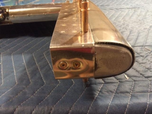 Counter weight for left elevator filed down for fiberglass edge