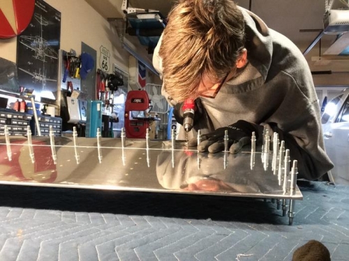 Drilling leading edge counter weight