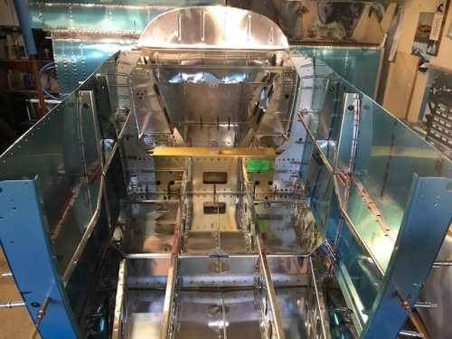 View of fueselage from aft position looking forward