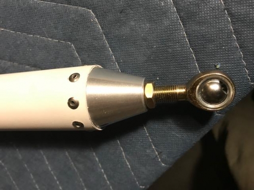 Push-Rod rivet with end pieces and rod end bearings