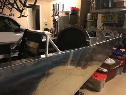 Rear seat back sitting in place