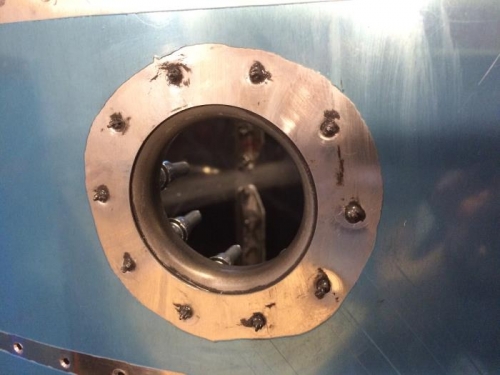 Filler neck cleacoed into place