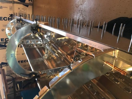 Looking aft down the rear of the left longeron