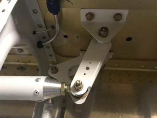 Left wing push rods and bell crank assembly