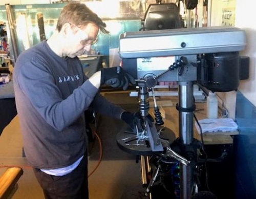 Drilling out cable mount