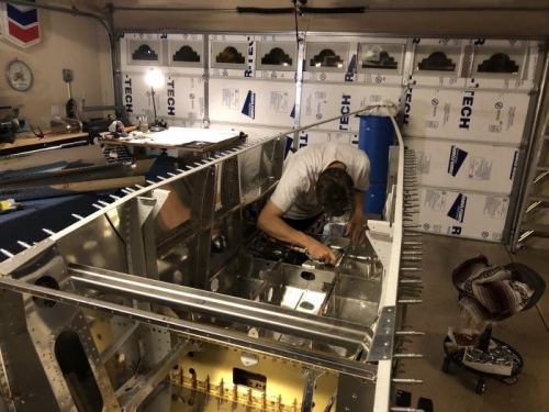 Looking down the tail from forward fuselage