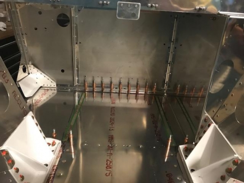 inside the gear box assemblies showing the epoxy section on the firewall