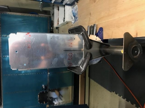 clamping the spring mount tailwheel assembly to rear bulkhead