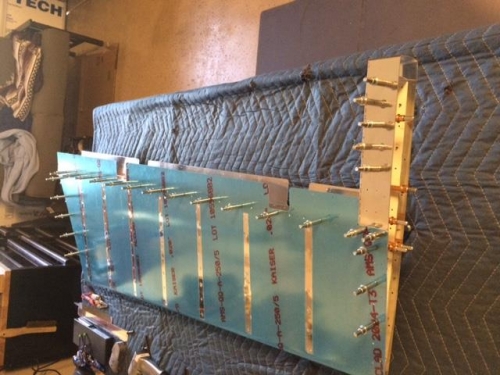 Full view of right elevator and counterweight assembly