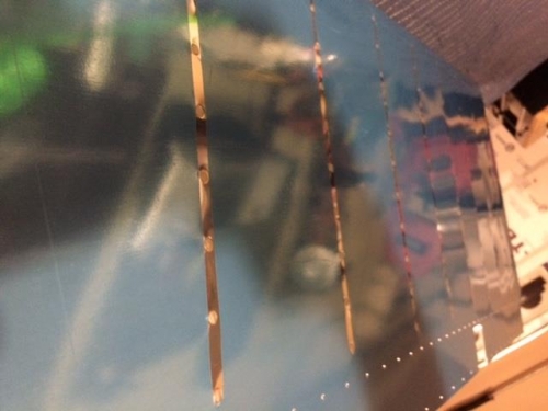 Finish head of rivets on rudder stiffiners