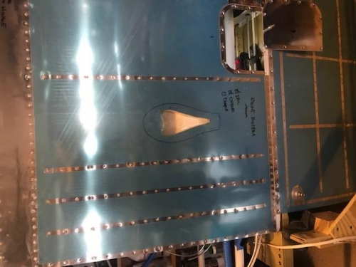 Wing vent scoop sealed into place