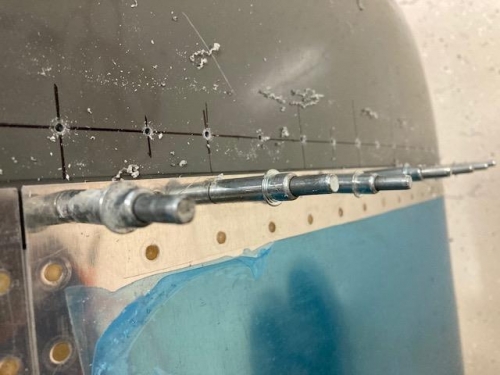 Transfer holes on to fibragass wing trip
