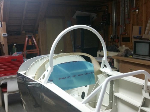 Front roll bar set in place