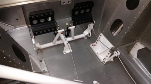 front view pedals in fuselage