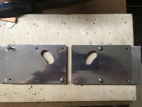 mounting brackets with covers on top