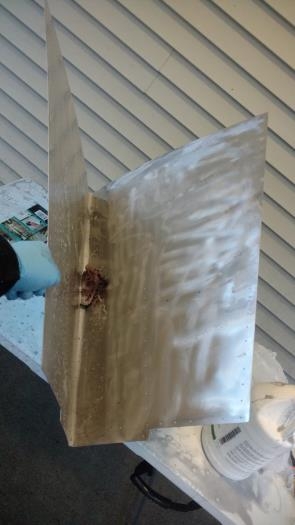 Scrubbed out skin of VS. I have one more scrub pass to make on this.