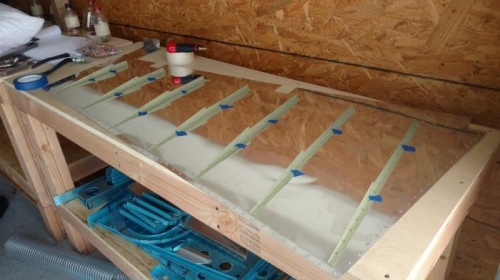 Ready to rivet rudder stiffeners