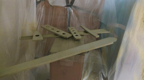 First primed pieces curing