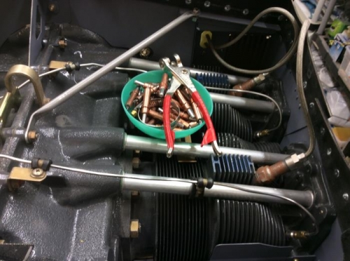 Connected spark plugs upper