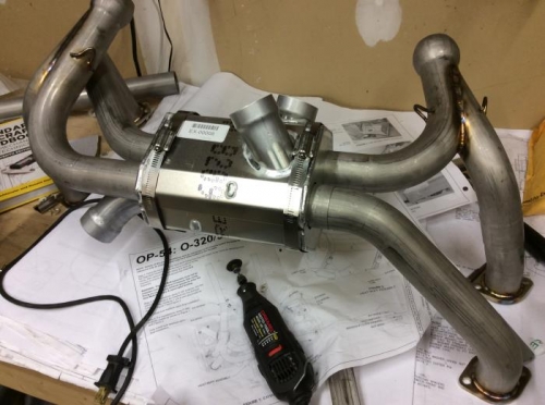 Exhaust system on a bench