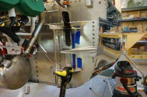 Cooler box door held closed while RTV dries