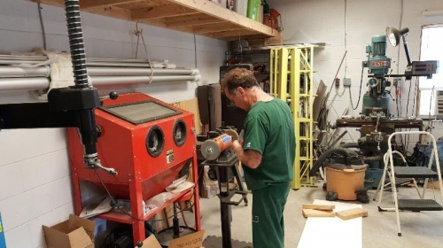buffing the edges of the rudder parts