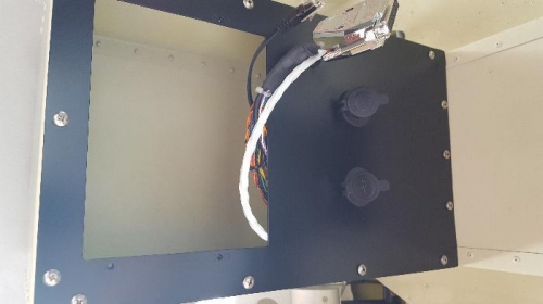 Rear panel with USB and power outlets