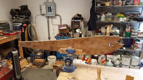 Ribs with the fiberglass applied