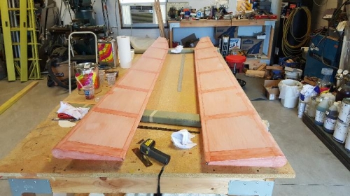 Ailerons ready for final ironing.