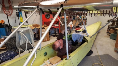 Drilling the lower skins