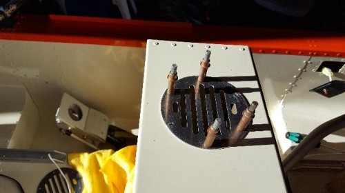 Upper vent with grill clecoed