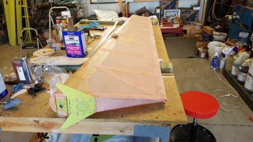 Rudder almost done tapeing