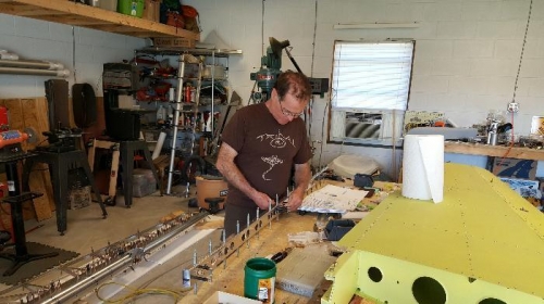 Working on the rear horizontal stab spar