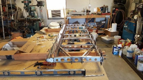 One half of the horizontal stab ready to disassemble and prime