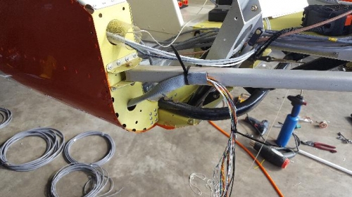 Wires from the rear cockpit