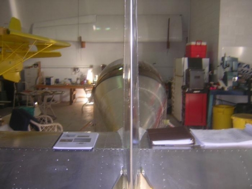 Rudder in place and control cable set