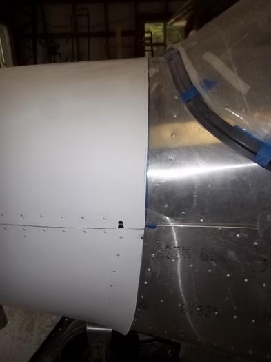 Trimmed rear of cowling to final size