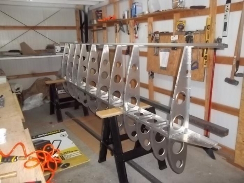 Sawhorses made rotating the assembly easy.