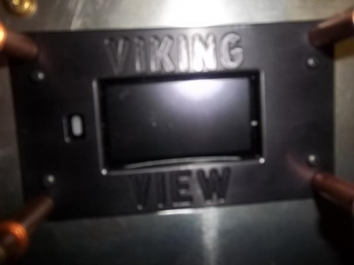 Viking View display temporarily cleco'd to front panel