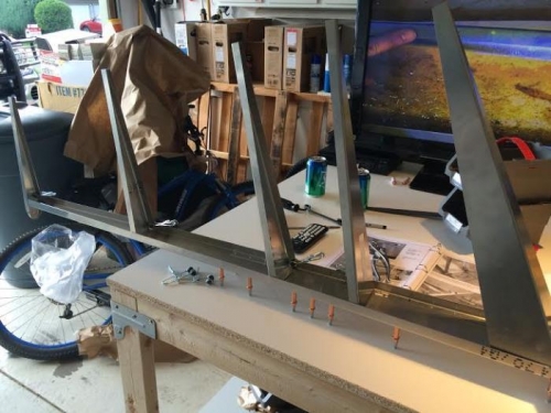 Drilling the ribs to the spar (tail)