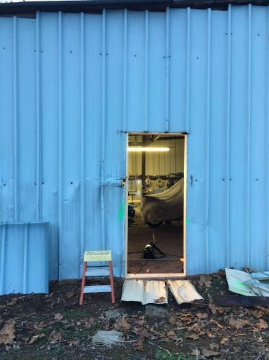 Hangar door frame
